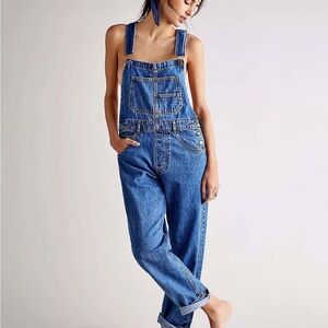 Free People Ziggy Overalls Sapphire Blue